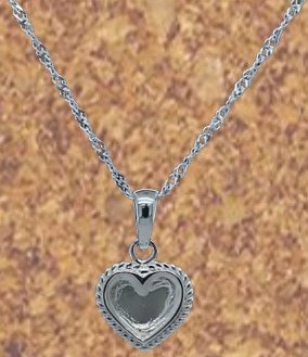 Sterling Silver Rope Heart Necklace