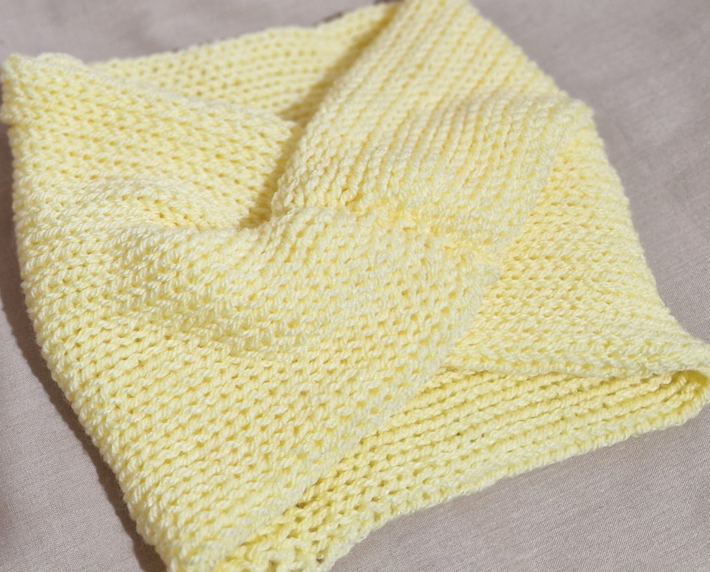 Lemon yellow twist earwarmers